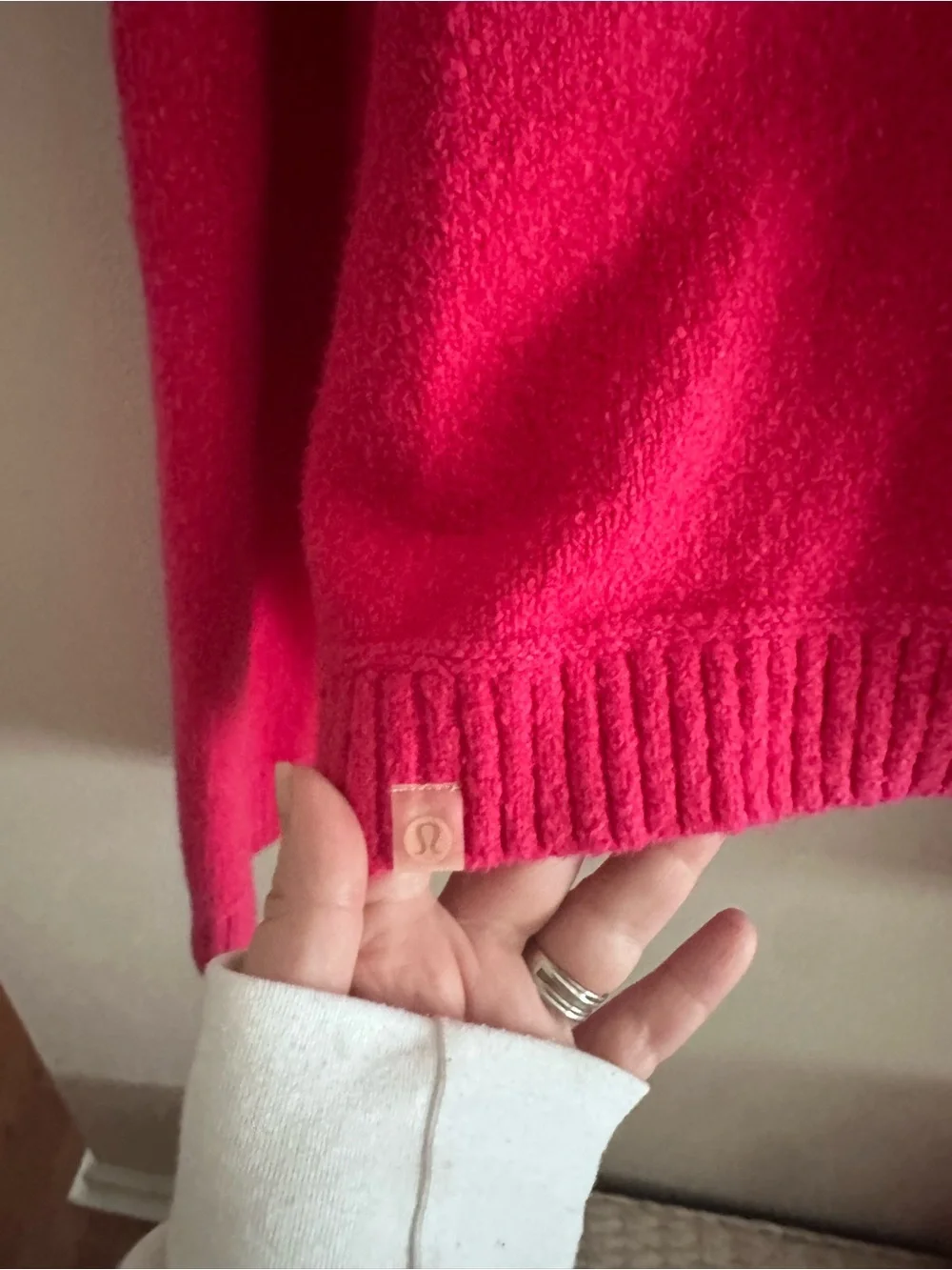 Lululemon Brushed Cotton Merino Blend Crewneck Sonic Pink!
